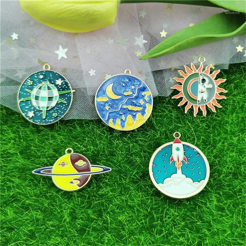 

Yungqi Space Universe Planet Series Charm Oil Drop Alloy Charm For Earrings Pendant Necklace Hair Accessories DIY Jewelry1