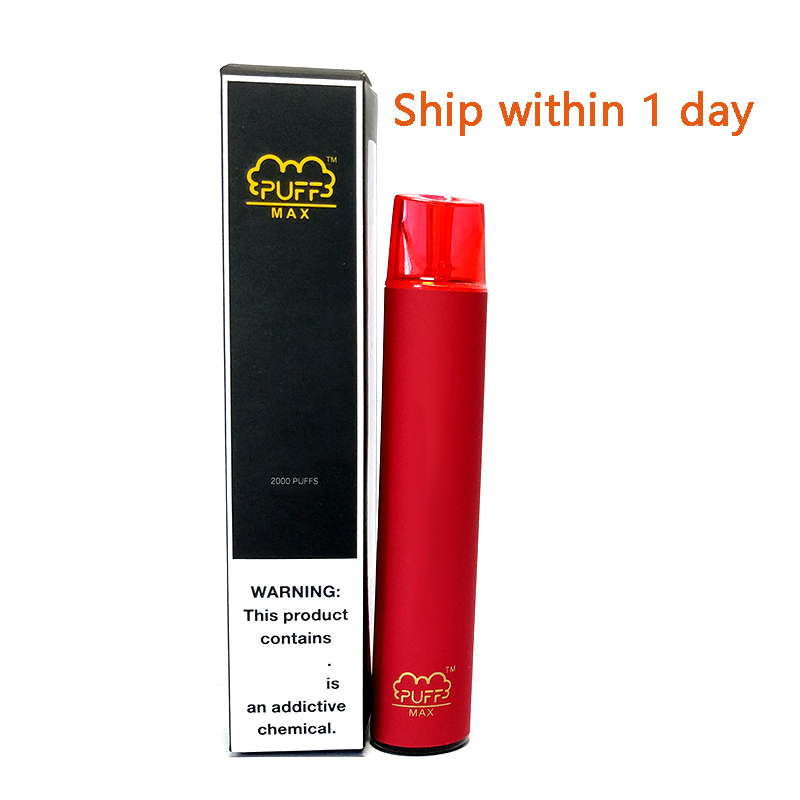

Puff Bar Max Disposable Pod Device Kit 2000 Puffs 1200mAh Battery Prefilled 8.5ml Cartridge Vape Pen VS XXL Plus Flow flex