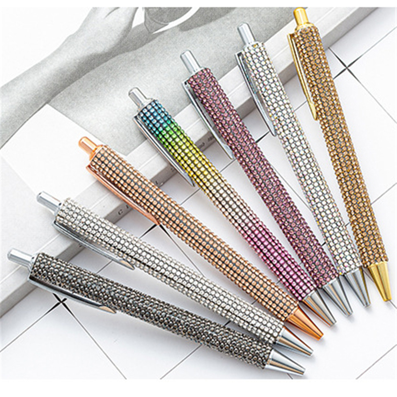 

Rhinestone Bling Metal Ballpoint Pens Black Ink Medium Point 1mm Gift Pen for Christmas Wedding Birthday KDJK2112, As shown