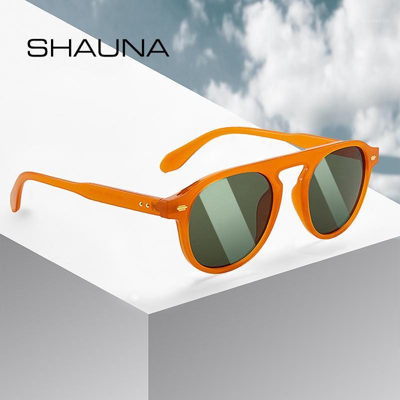 

SHAUNA Retro Nail Sunglasses Women Fashion Jelly Frame Round Shades Men UV4001