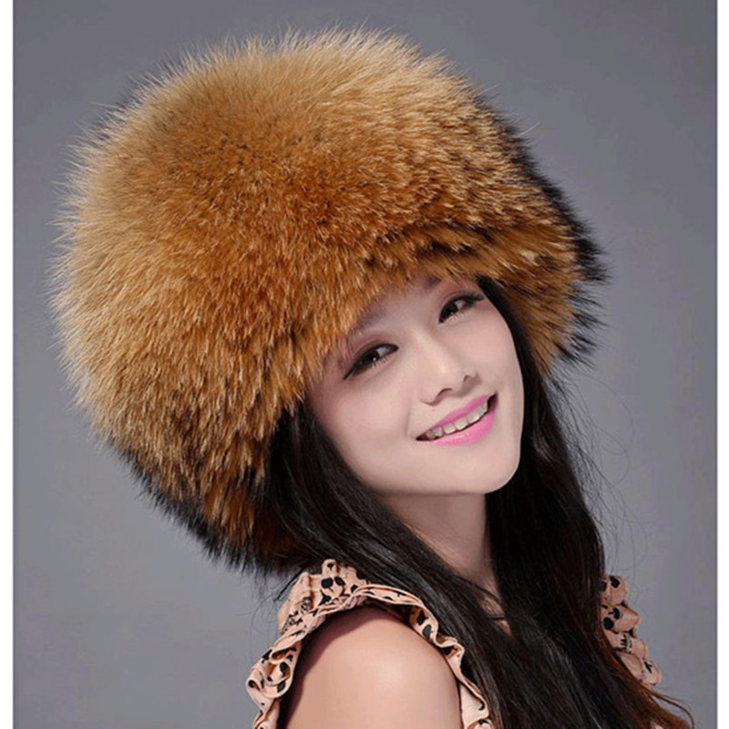 

Skin of the Russian natural raccoon woman's winter 2020 Mongolian fox girl hat