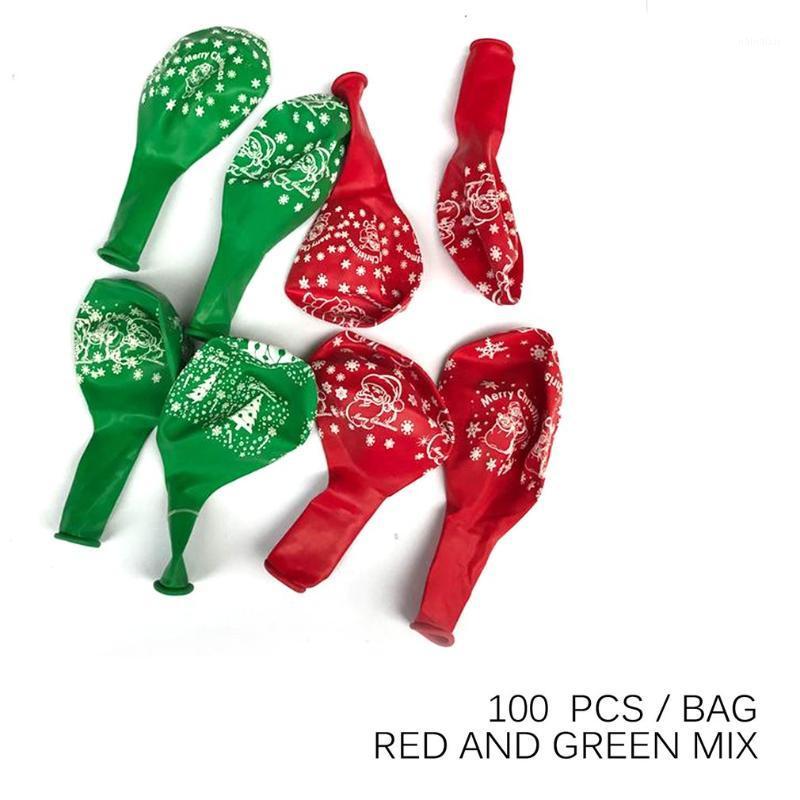 

100 PCS Big Latex balloon Merry Christmas printed Festival Helium Inflatable Round balloons Snowman kid globos party balloon1