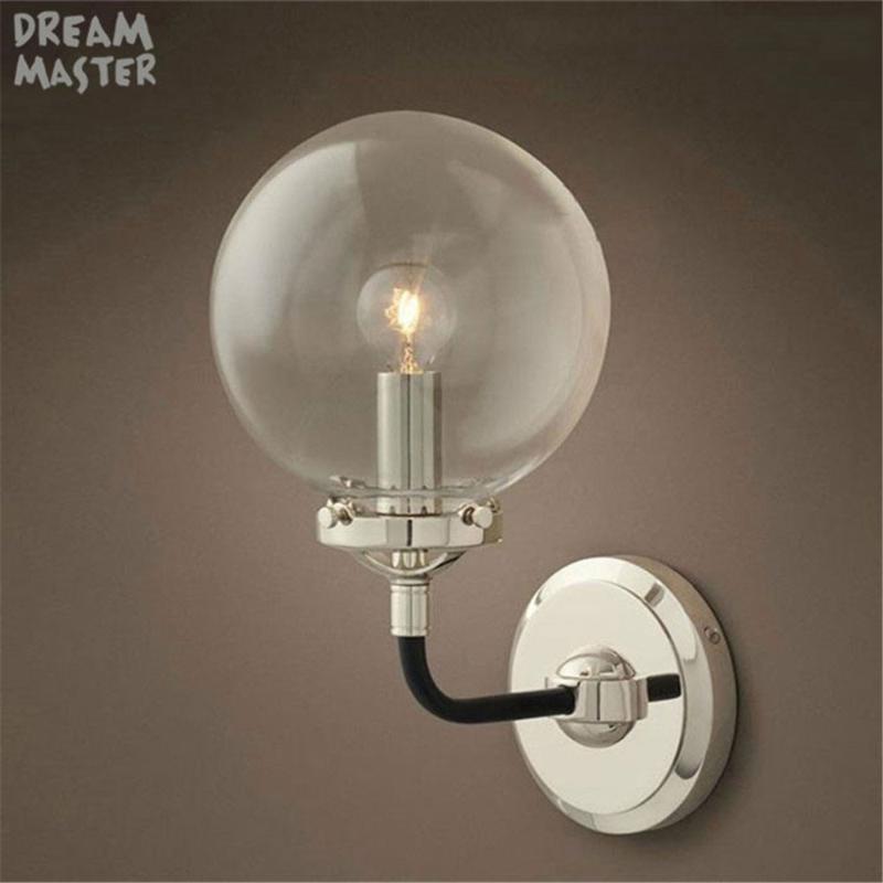

Industrial Wall Sconce, Loft Retro Wall Lamp Vintage Fixtures With globe Glass Lampshade Lamparas De Pared Arandelas lighting