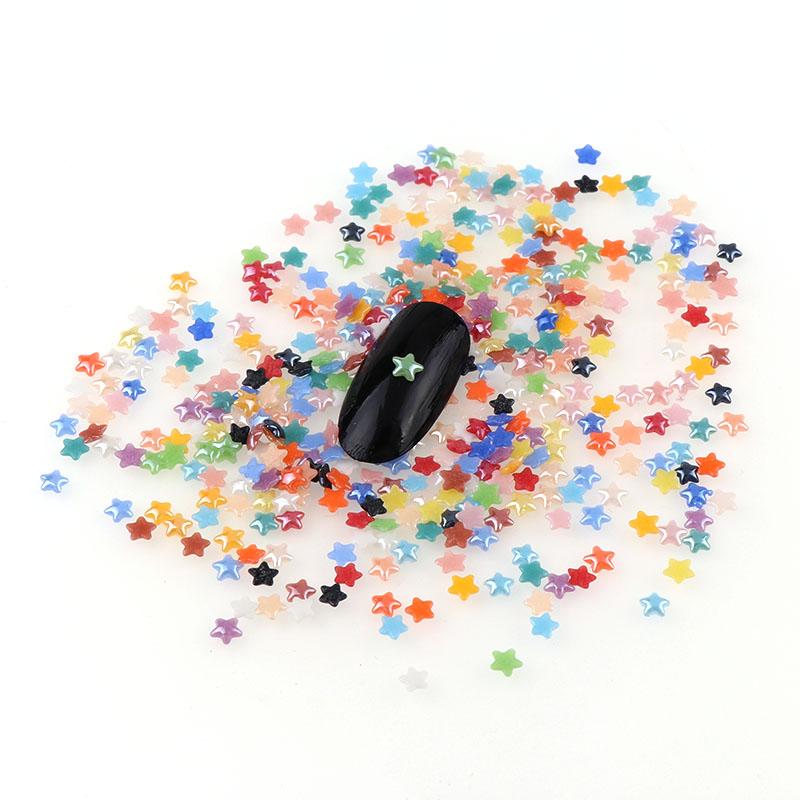 

500Pcs Mix Color Five-pointed Star 4mm Ceramics Rhinestone Flatback Charm For DIY 3D Nail Art Jewelry Decor/DIY Phone Decor