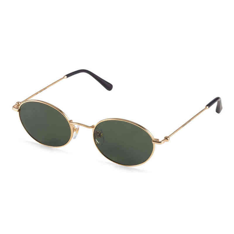 

Germany Brand Vintage Sunglasses Oval Metal Gold Frame G15 Green Lens Mineral Glasses