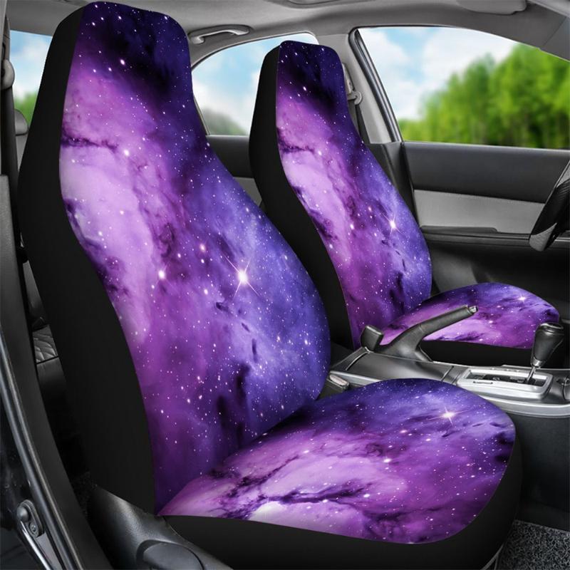 

2Pcs Cool Galaxy Wolf Print Car Seat Cover SUV Front Seat Cover Dream Catchers Driver Cover/Sheet Car Interior Decoration