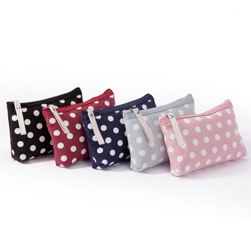 

Dots Portable Travel Cosmetic Case Organizer Pouch Toiletry Wash Cosmetic Bag Women Zipper Make Up Bags1, Pink