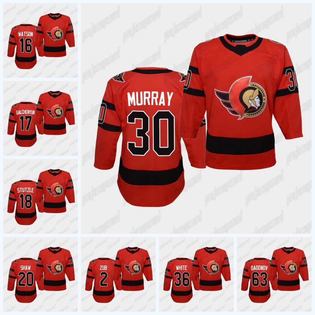 

Youth Ottawa Senators 2021 Reverse Retro Jersey colin white Joey Daccord Tim Stutzle Ryan Dzingel mike reilly Artyom Zub Chris Phillips, 17 alex galchenyuk