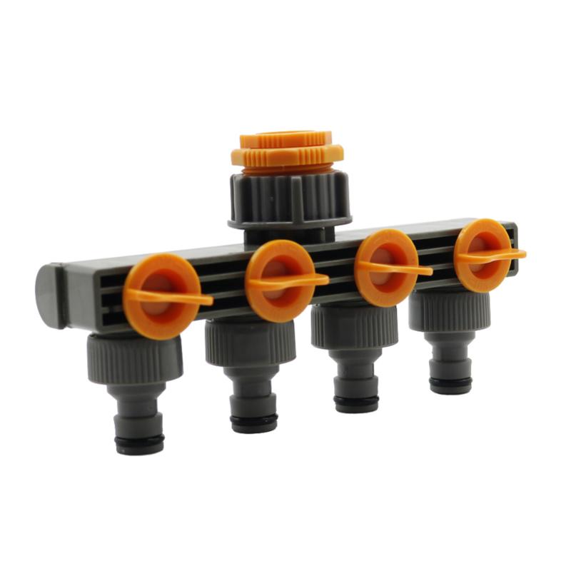 

Garden hose splitter Hose Connector Garden Splitter Irrigation Adapter 4-way Water Connectors Homebrew for Faucet, Grey