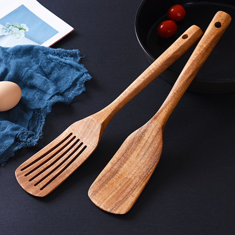 

2021 New 2pcs/set Non-stick Spatula Shovel Wooden Cooking Tool Sl9m