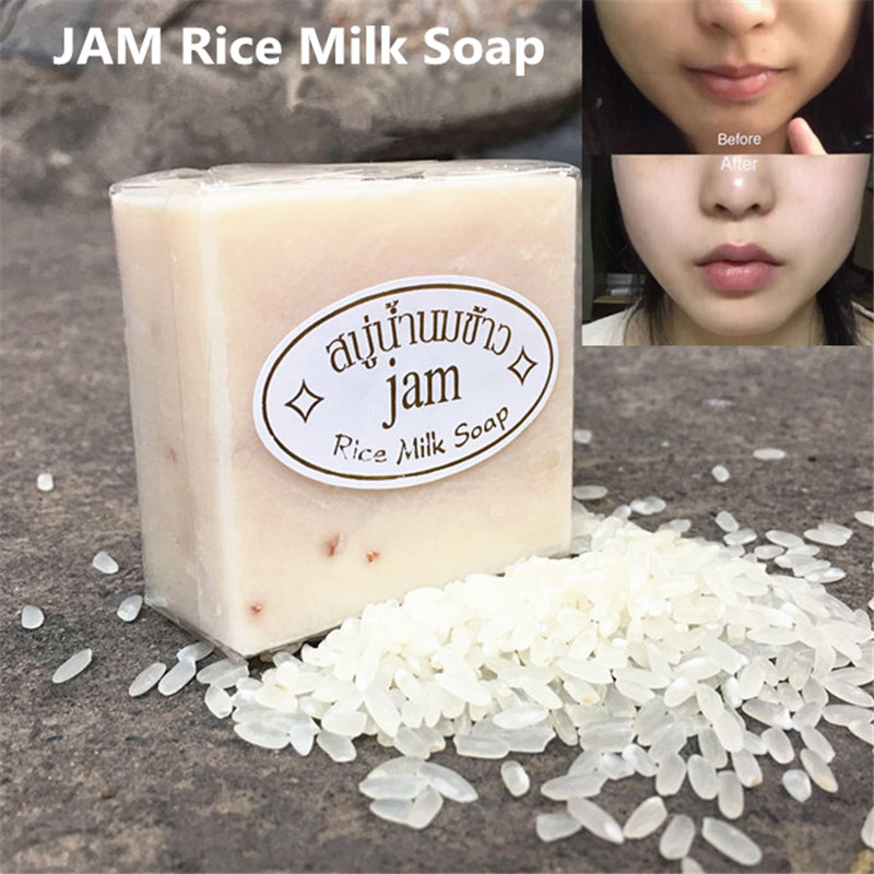 

JAM Rice Soap 65g Handmade Natural Rice Milk Soap Oil Control Face Skin Care Treatment Bath Shower Soap
