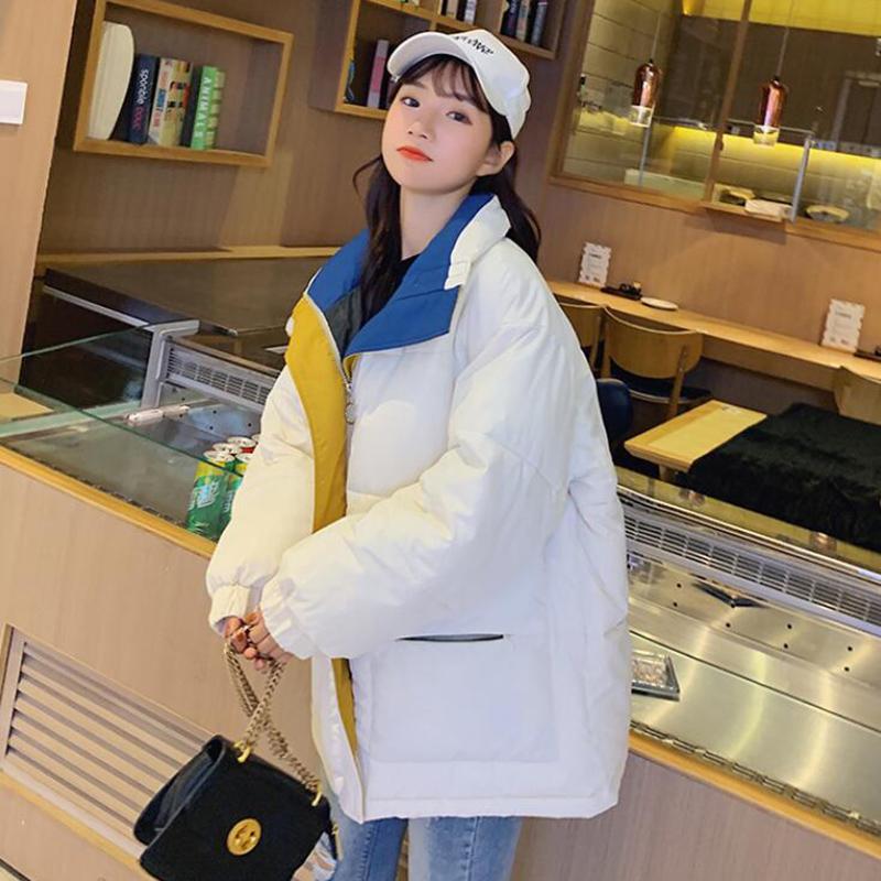 

Loose Short Ladies Cotton Padded Jackets New 2021 Winter Coat Fashion Down Cotton Jacket Outwear Parkas Student Snow Outfit, Creamy-white