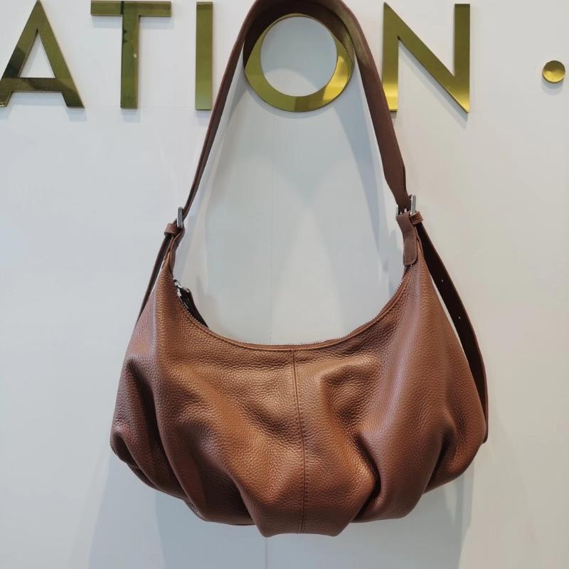 

Natural Cow Skin Ruched Design Women Shoulder bag Small High Quality Soft Leather Ladies Messenger Crossbody Bag, Black