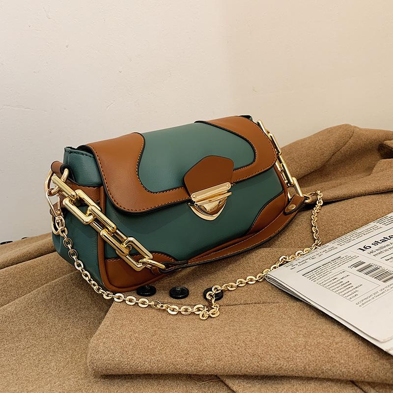 

Winter Newest Patchwork Small Purse Ladies Gold Chain Crossbody Bag Fashion Lock Underarm Bag Cute Shoulder Tote Bags Womens, Beige