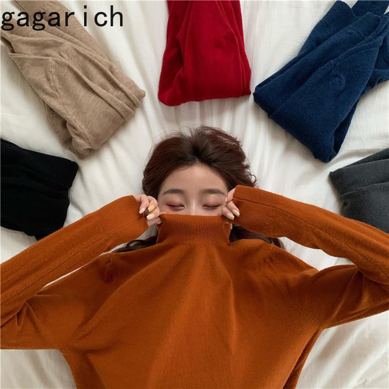 

Gagarich Women Sweater Bottoms Autumn Winter Solid 2020 New Casual Student Fashion Solid-color Long-sleeved Knit Pullovers, Orange