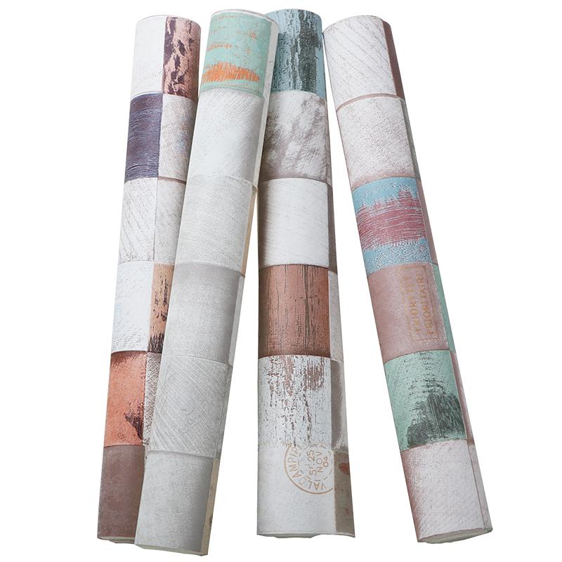 

Vintage Waterproof Lattice Wallpaper Antique 3D Wood-textured Clothing Shop Restaurant Background Wall Industrial Wallpaper, 471401