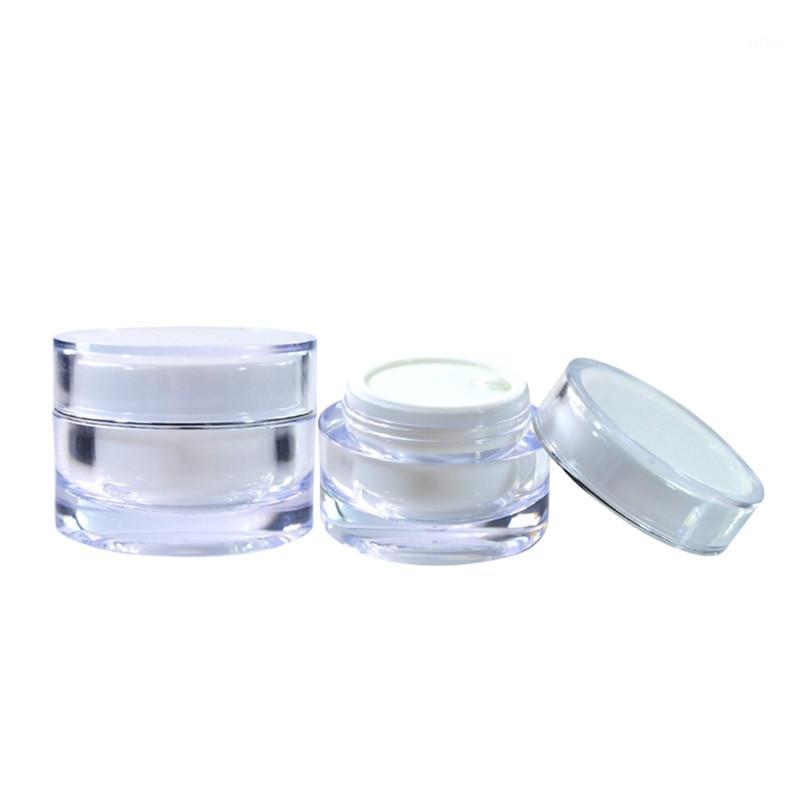 

100pcs 15g Round white acrylic cream jar plastic jar 1/2oz plastic cosmetic Portable Travel Refillable Cosmetic Container1
