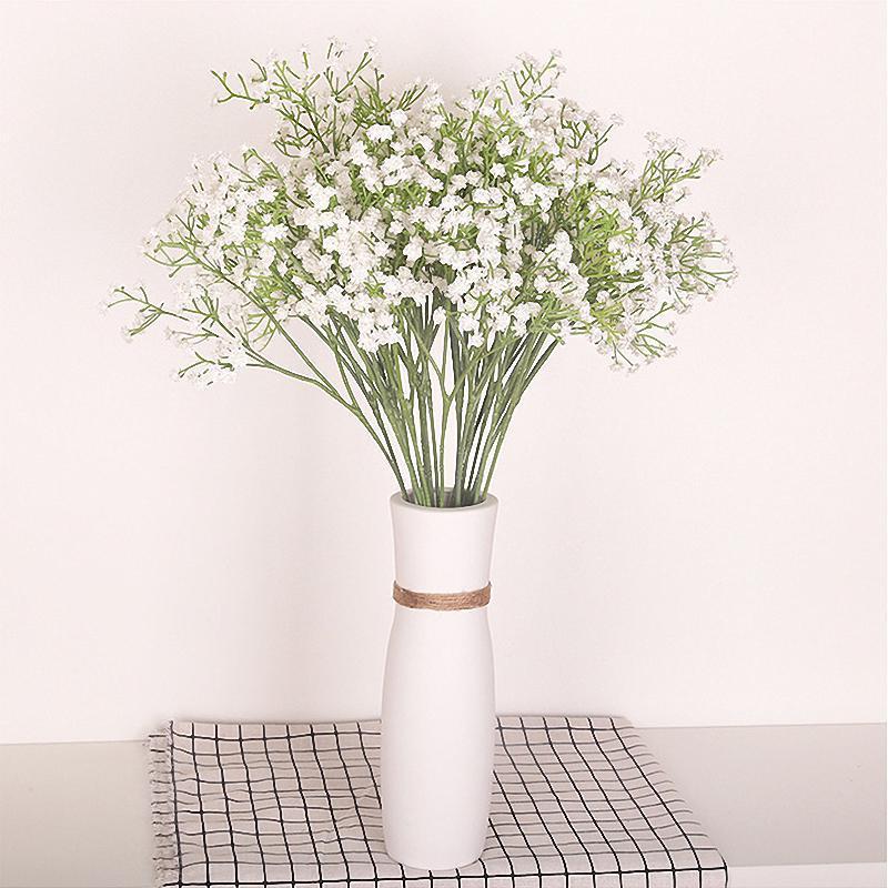 

Artificial Flowers False Gypsophila Wedding Decoration Birthday DIY Photo Props Flower Heads Branch Fall Decor Home Decor 20201, White