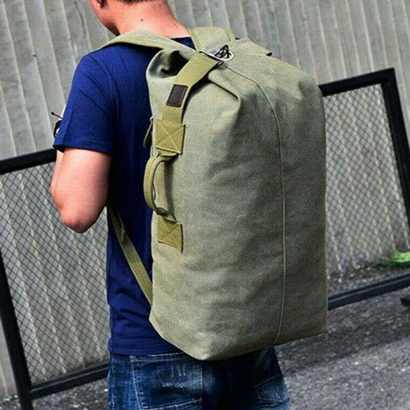 

Outdoor Men Casual Canvas Travel Sport Large Capcity Backpack Rucksack Hiking Travel Satchel Bags, Khaki