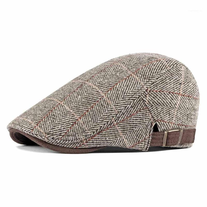 

Men's Hat Berets Wool Newsboy Caps Gatsby for Autumn und Winter Plaid Casual Driving Caps1, Black