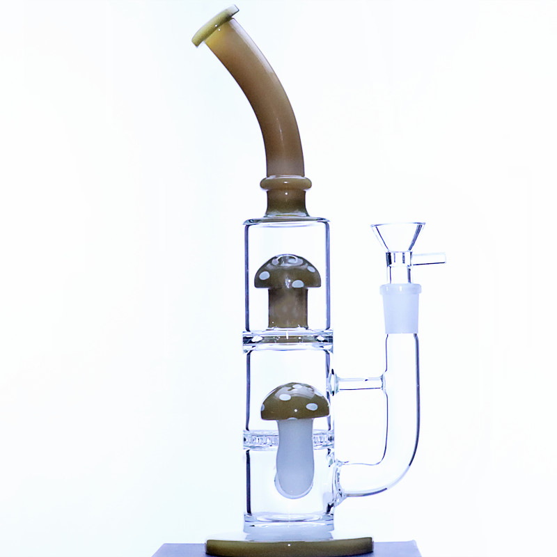 

10" Mushroom theme hookah honeycomb percolator smoking glass bong