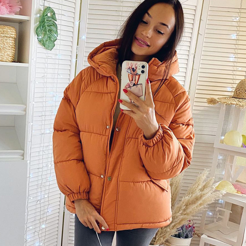 

2020 Women Jacket Female Winter Parkas Fashion Solid Thick Coat For Girls Warm Autumn Hooded Coats Plus Size 2XL Short Top, Lavender