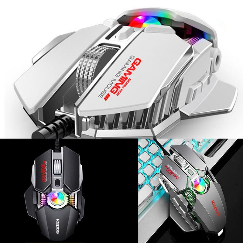 

KCPDS Gaming Mouse Ergonomic Wired Mouse 8-Key LED 3500 DPI Optical Programmable USB Computer Macro Wired Gaming wit