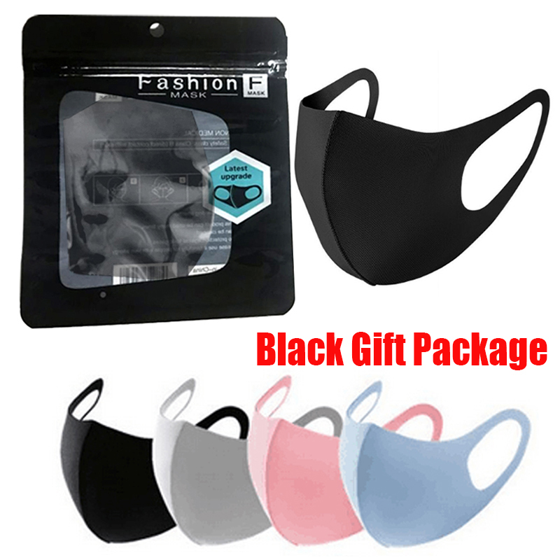 

Mouth Ice Washable Face Mask Individual Black Gift Package Anti Dust Respirator Dustproof Anti-bacterial Reusable CONFORMITE EUROPEENNE