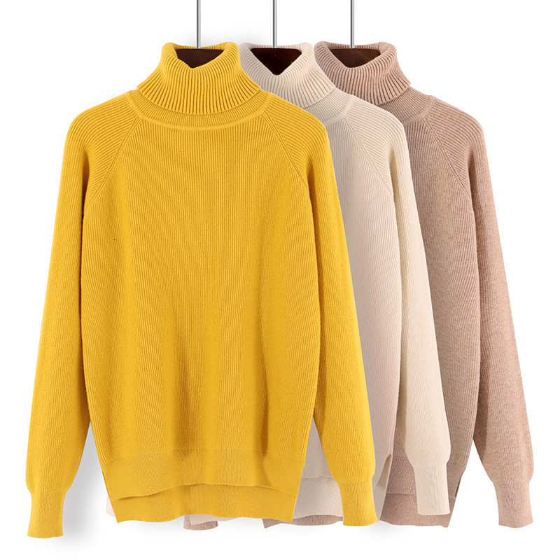 

2021 New Turtleneck Women Sweater Winter Warm Female Jumper Thick Christmas Sweaters Ribbed Knitted Pullover Top Pull Hiver Femme 8qtj, Gray