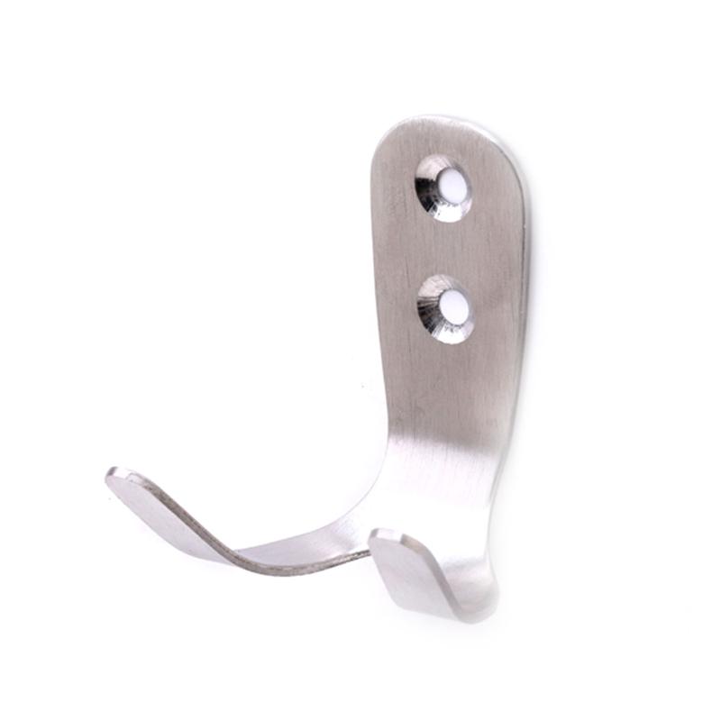 

Wardrobe Double Robe Hooks Stainless Steel Clothes Holder Hanger Door Household Wall Clothes Hook