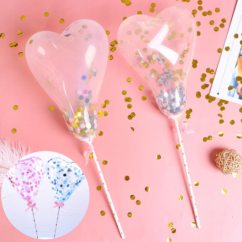 

1 Set 5inch Confetti Balloon Cake Topper Decoration Wedding Birthday Supplies