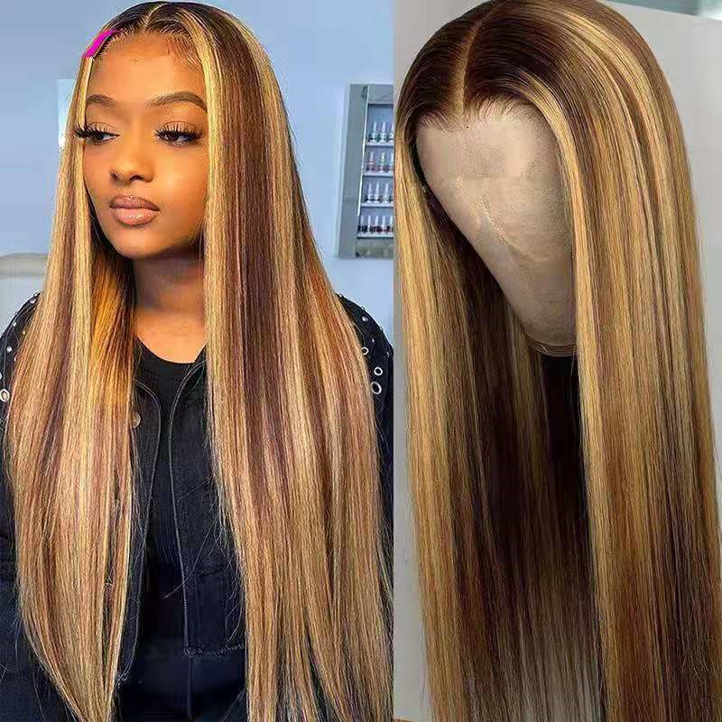 

26~28 inches Straight Synthetic Wig That Look Real Simulation Human Hair Wigs perruques de cheveux humains For Black Women C841, A003