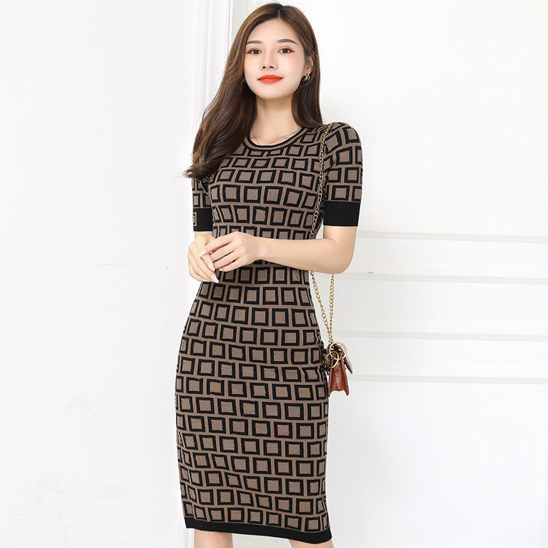 

Street Style Dresses Women Classic Letter Pattern Knit Dress Spring Summer Woman Lady Clothing Cheap Price Wholesale, Sleeveless