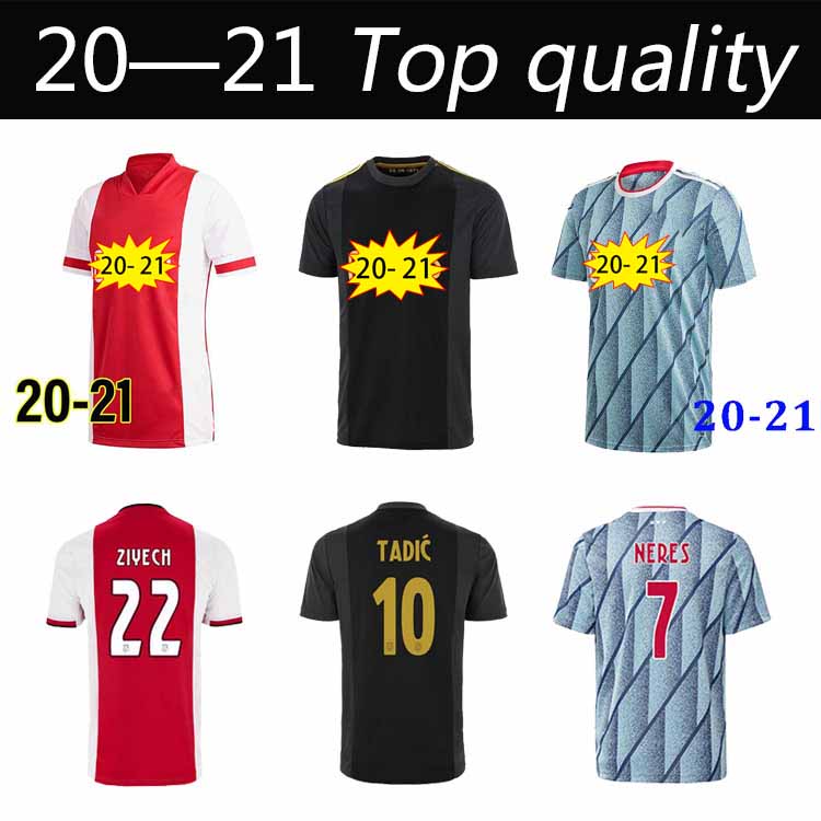 

20 21 Ajax away soccer jersey PROMES ALVAREZ Ajax 2020 2021 camiseta de fútbo VAN DE BEEK TADIC ZIYECH FOOTBALL SHIRT MEN KIDS SETS uniform, Red