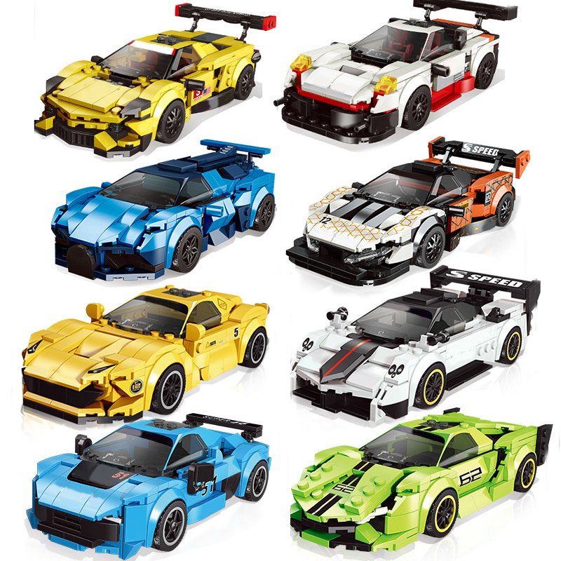 

Technic City Racing Car Racer Building Blocks Speed Champion Sports Car Creator Moc Brick Kits Educational Toys For Children Y1130