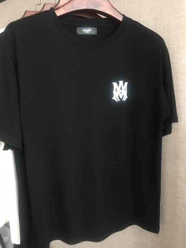 

men print t shirts i designers amir 210g double cotton letter printed T-shirt fanshion brand, White;black