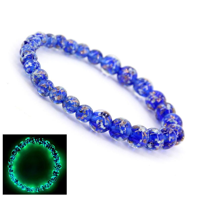 

Women's Bracelet luminous glass beads stone Glow in the dark Crystal ball Fashion jewelry Bracelets elastic party giving gifts