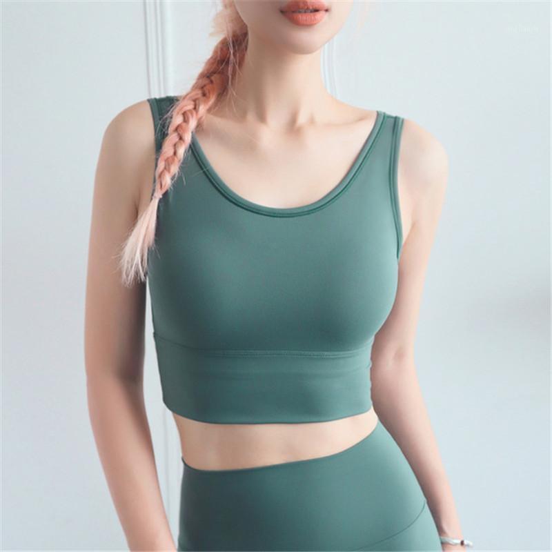 

LISCN Women Yoga Tops Breathable Mesh Shockproof Gym Running Sport Bra Solid Seamless Fitness Yoga Bra Sports for Women Gym1, Green