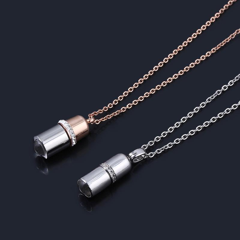 

Stainless Steel Pills Pendant Necklace Rose Gold Crystal Choker Collares Jewelry