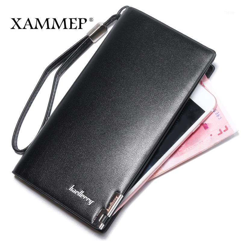 

Men Wallet Men Purese Long Wallet Card Holder Coin Pocket Phone Pocket Bags Case With Zip Pu Leather Big Capacity1, Black