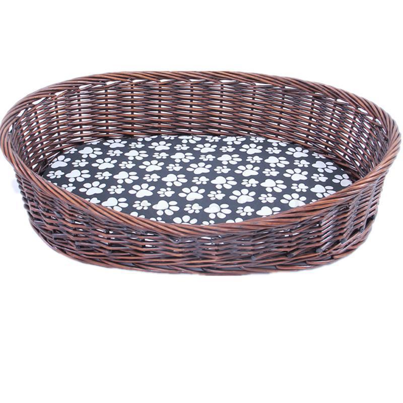 

600 Bold rattan detachable and washable dog kennel rattan wicker willow pet kennel teddy samoyed golden retriever dog bed cat