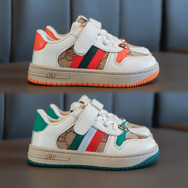 

Kids Designer Shoes Luxury Pattern Skateboard Shoes Fashion Printing Babys First Walkers Girls Boys Sneakers 2 Color, Orange