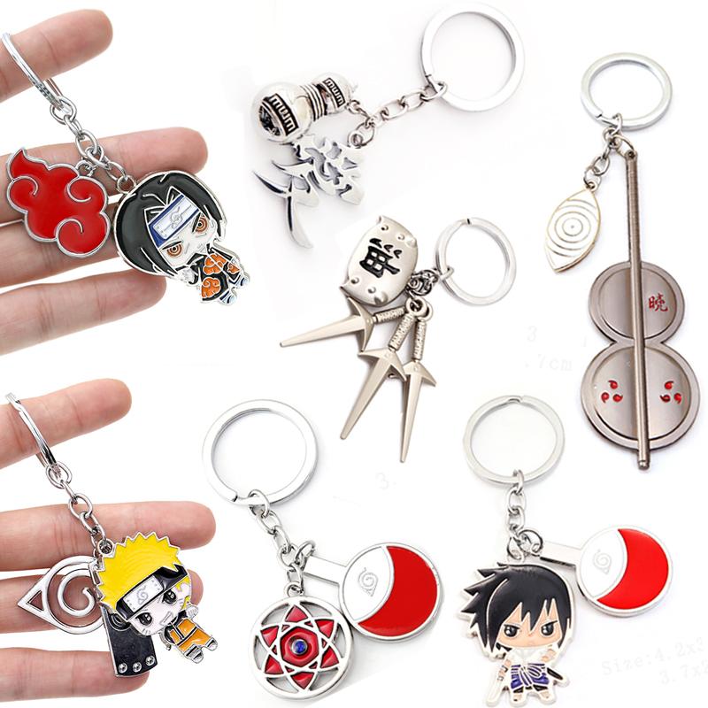 

Anime Naruto Keychains Uzumaki Uchiha Sasuke Konoha Pendant Keychain Car Backpack Holder Charm Chaveiro Jewelry Cosplay llaveros