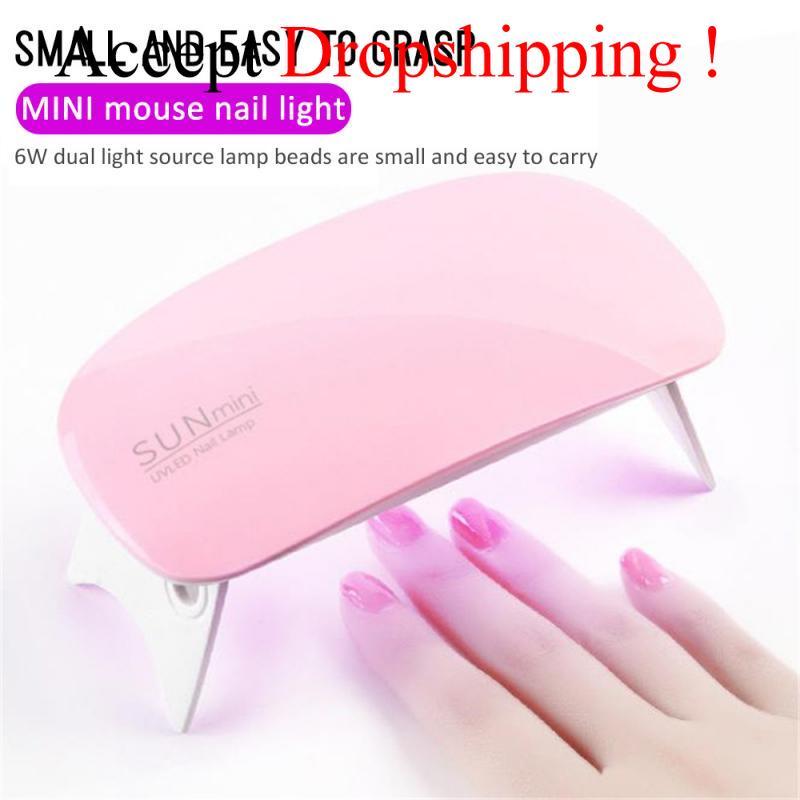 

2color Portable 6W Nail Dryer Machine 6 LED UV Lamp Micro USB Cable Home Use Nail UV Gel Varnish Dryer Art Tools