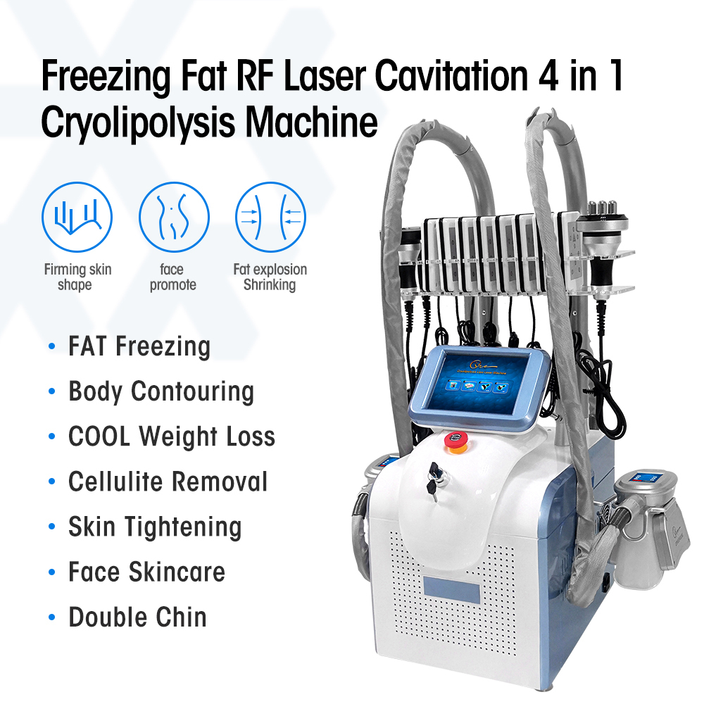 

7 in 1 Cool sculpting fat freeze machine cryotherapy ultrasonic cavitation vacuum cryolipolysis lipolaser slimming equipment