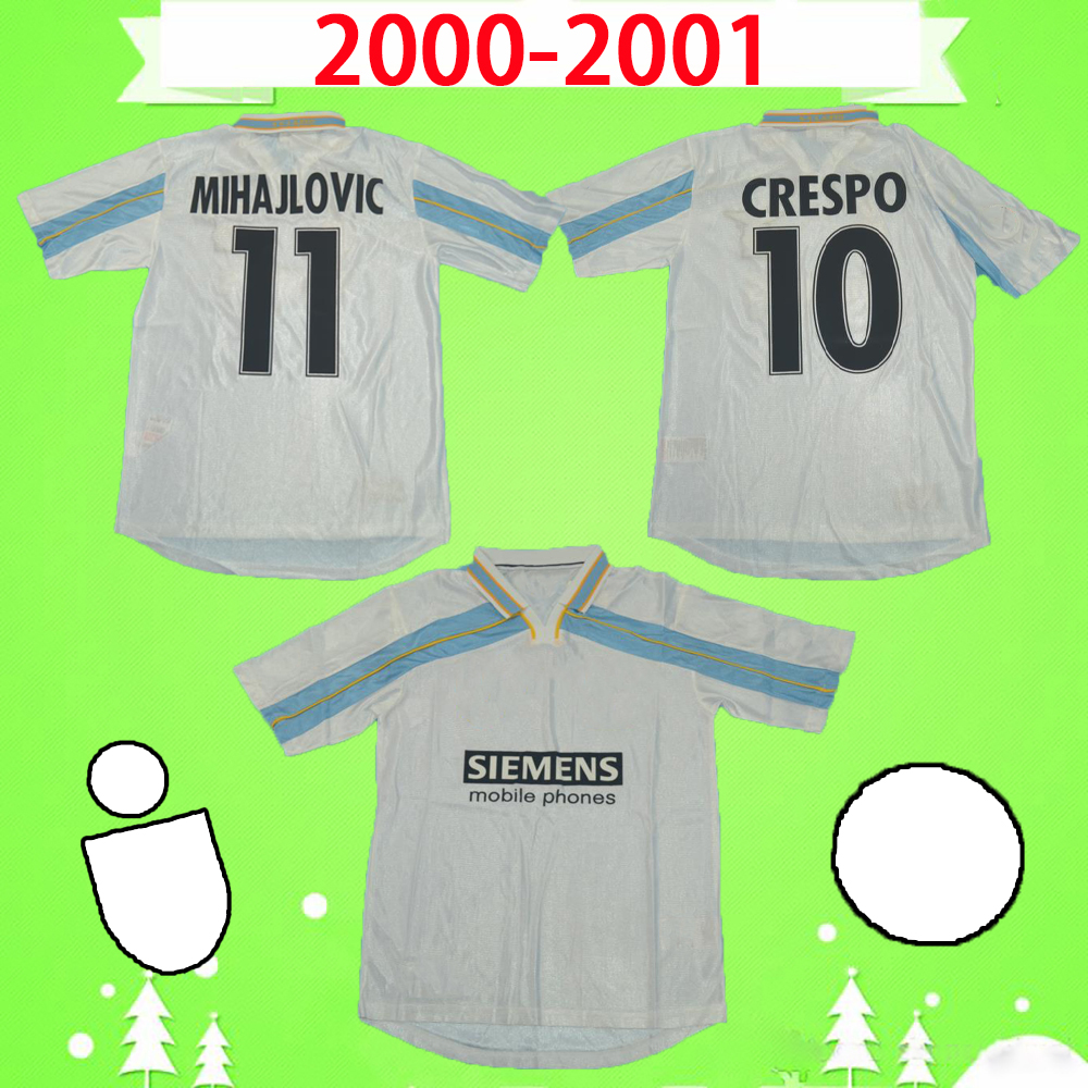 

With patches 2000 2001 RETRO Lazio soccer jersey CRESPO SALAS MIHAJLOVIC INZAGHI NEDVED NESTA Maglia da calcio Vintage football shirts Italy, 00/01 with patches