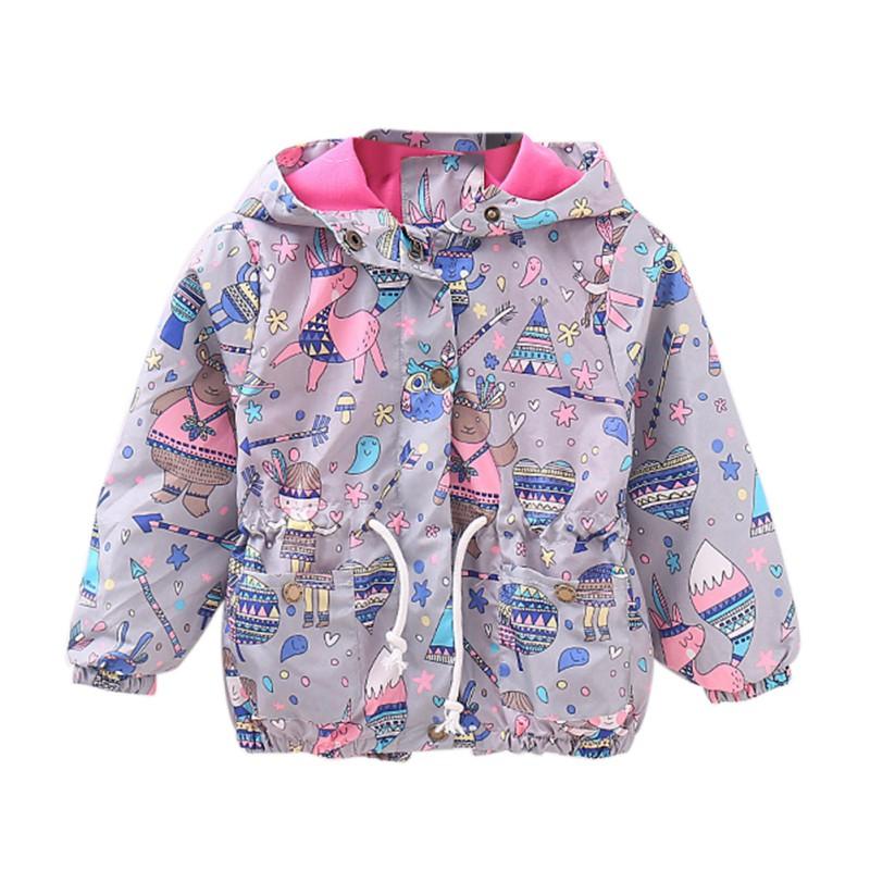 

Baby Boys Girls Outerwear Cotton Hoodies Jacket Coats Cute Style Windbreaker Spring Fall Kids Cartoon Printing Clothing