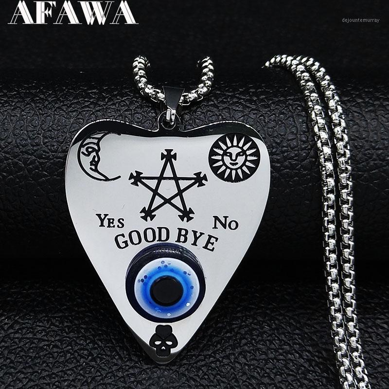 

Pendant Necklaces 2021 Sun Moon Blue Eye Pentagram Wicca Stainless Steel Necklace Women Silver Color Jewelry Collar Acero Inoxidable Mujer N