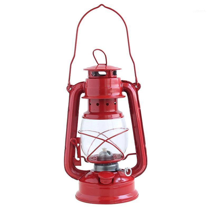 

Retro Classic Kerosene Lamp Kerosene Lanterns Wick Portable Lights Adornment -Red1
