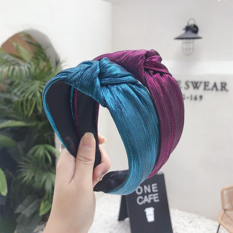 

2020 Vintage Gild Cloth Folded Hair Bands For Women Hair Clips Hoop Girls Accessories Hairband Headband opaska do wlosow